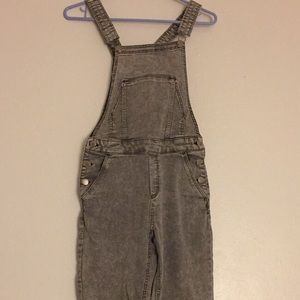Light gray acid wash overalls
